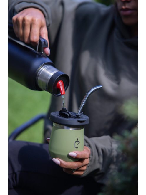 DualFlow PRO acél Mate (zöld) [Fedővel és Bombillával]