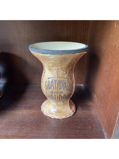 Cuia - hála idézettel [Chimarraohoz] (Bőrrel díszített)