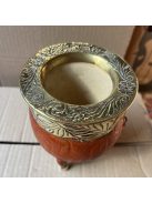 Rey Imperial Bronce Cincelado CALADO Con apliques Labrado Suela con pelotitas [Világosbarna - Újezüst]