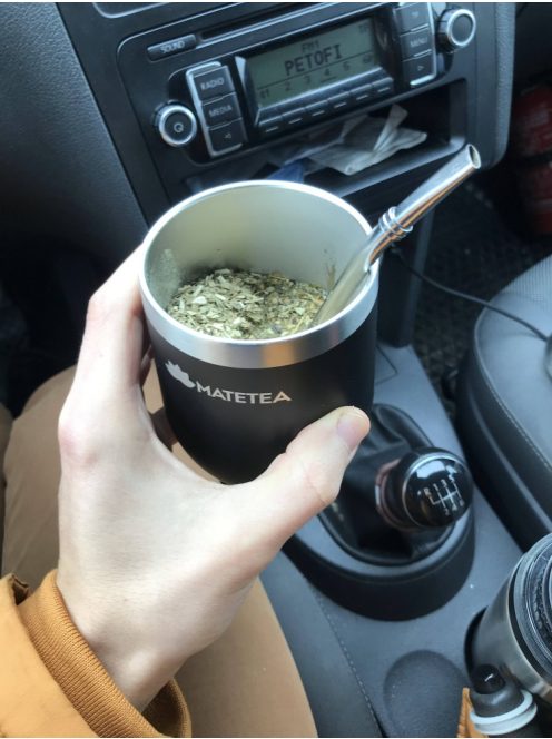 Prémium Acél Mate Tök [Fedővel és Bombillával]