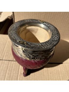   Rey Imperial Alpaca Cincelado CALADO Con apliques Labrado Borravino [Bordó - Újezüst]