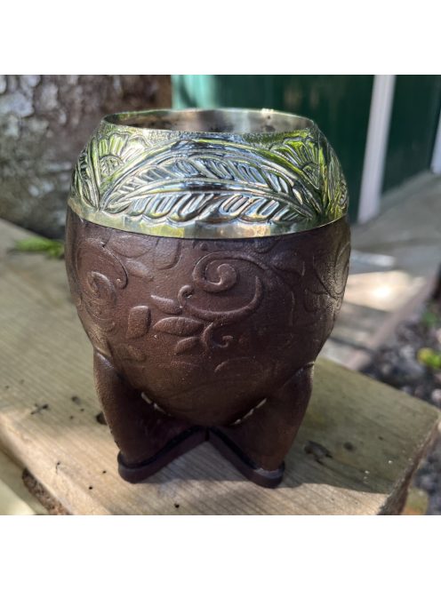 Rey Torpedo JOYERO Alpaca Cincelada Al Lacre Marrón Oscuro [Sötétbarna - Újezüst]