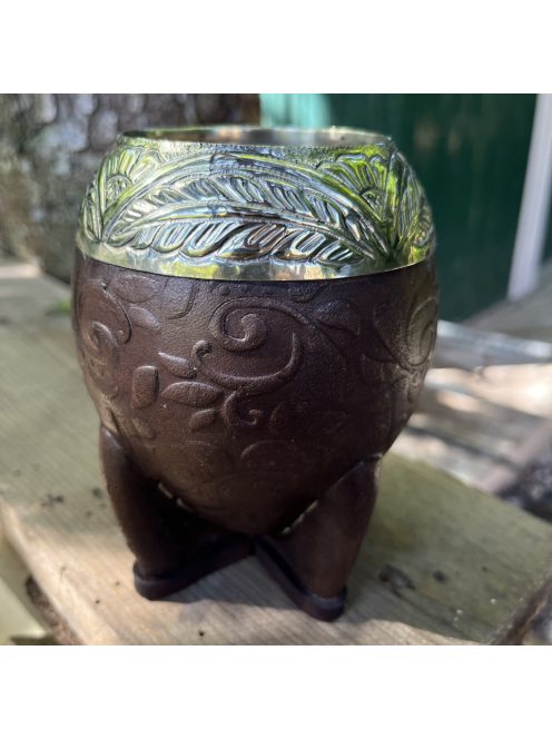 Rey Torpedo JOYERO Alpaca Cincelada Al Lacre Marrón Oscuro [Sötétbarna - Újezüst]