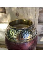 Rey Torpedo-Imperial Alpaca DOBLE ANILLO Bronce Labrado Borravino [Bordó - Újezüst]