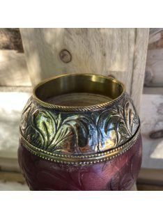   Rey Torpedo-Imperial Alpaca DOBLE ANILLO Bronce Labrado Borravino [Bordó - Újezüst]