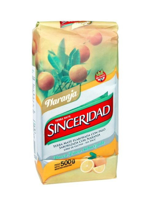 Sinceridad - Naranja - ”Enyhén Narancsos étcsokis ízű Maté” [Argentína]