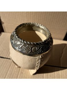   Rey Torpedo Alpaca Cincelado Labrado Cuero Crudo [Nyersbőr - Újezüst]