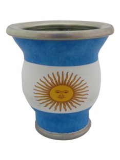 Műbőrrel bevont üveg Maté (Argentin zászló)