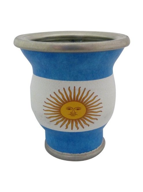 Műbőrrel bevont üveg Maté (Argentin zászló)