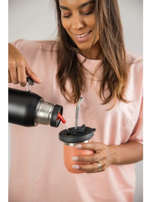 DualFlow PRO acél Mate (korall) [Fedővel és Bombillával]