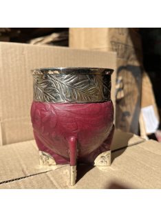   Rey Imperial Alpaca Cincelado Con apliques Labrado Borravino ESQUINERA [Bordó - Újezüst]