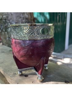   Rey Imperial Alpaca Cincelado Con apliques Labrado Borravino con pelotitas [Bordó - Újezüst]