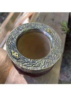   Rey Imperial Alpaca Cincelado Con apliques Labrado Borravino con pelotitas [Bordó - Újezüst]