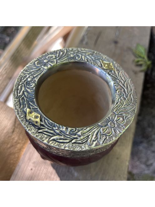 Rey Imperial Alpaca Cincelado Con apliques Labrado Borravino con pelotitas [Bordó - Újezüst]