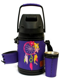   Lila autentikus 1 literes termosz + Guampa (acél belső) + Bombilla [1 liter] (Paraguay)